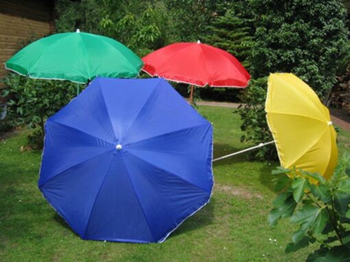 Beach Parasol - Ø180 cm - UPF 15 - Inclusief parasolhouder schroefdraad 58 cm - Strandparasol - Meerdere kleuren verkrijgbaar!