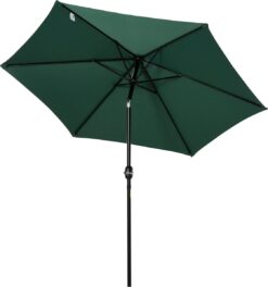 Outsunny Knikparasol zonnescherm tuinscherm strandparasol met handkruk aluminium 84D-032