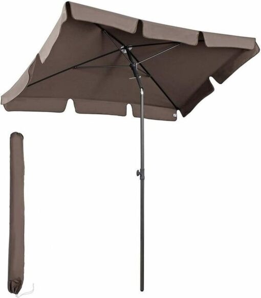 Polaza® Parasol - Parasols - Zweefparasol - Parasol Met Voet - Stokparasol Parasol zonder Voetstuk - Strandparasol - Bruin