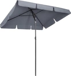 Polaza® Parasol - Parasols - Zweefparasol - Parasol Met Voet - Stokparasol Parasol zonder Voetstuk - Strandparasol - Grijs